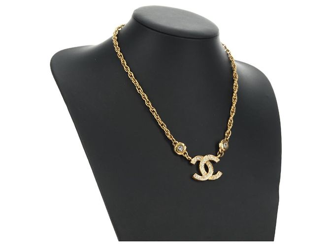 CHANEL COCO Mark Necklace metal Gold Tone CC - vista 17