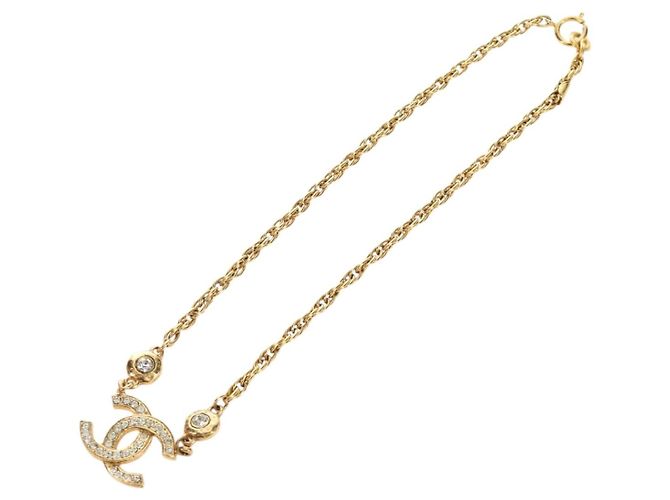 CHANEL COCO Mark Necklace metal Gold Tone CC - vista 2