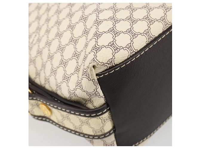 Céline CELINE Macadam Canvas Shoulder Bag PVC Leather Ivory Gold - vista 11