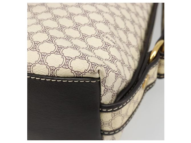 Céline CELINE Macadam Canvas Shoulder Bag PVC Leather Ivory Gold - vista 12