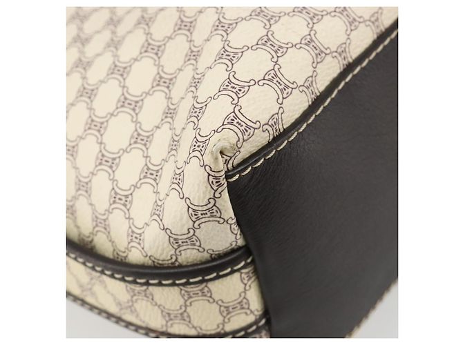 Céline CELINE Macadam Canvas Shoulder Bag PVC Leather Ivory Gold - vista 13