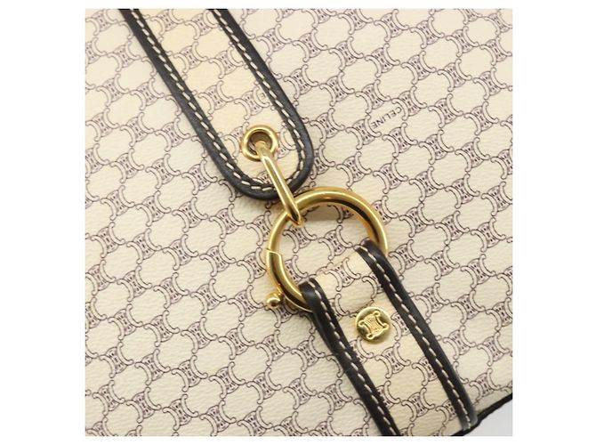 Céline CELINE Macadam Canvas Shoulder Bag PVC Leather Ivory Gold - vista 14