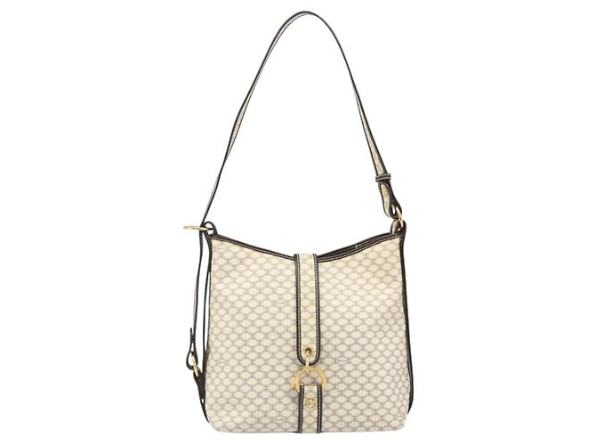 Céline CELINE Macadam Canvas Shoulder Bag PVC Leather Ivory Gold - vista 2