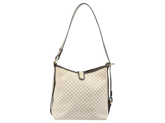 Céline CELINE Macadam Canvas Shoulder Bag PVC Leather Ivory Gold - vista 3