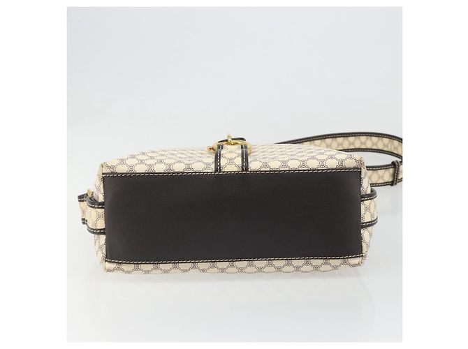 Céline CELINE Macadam Canvas Shoulder Bag PVC Leather Ivory Gold - vista 9