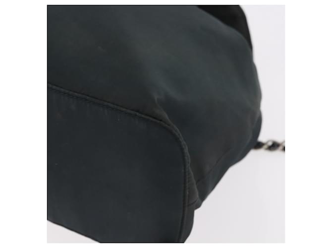 PRADA Chain Shoulder Backpack Nylon Green Silver - vista 13