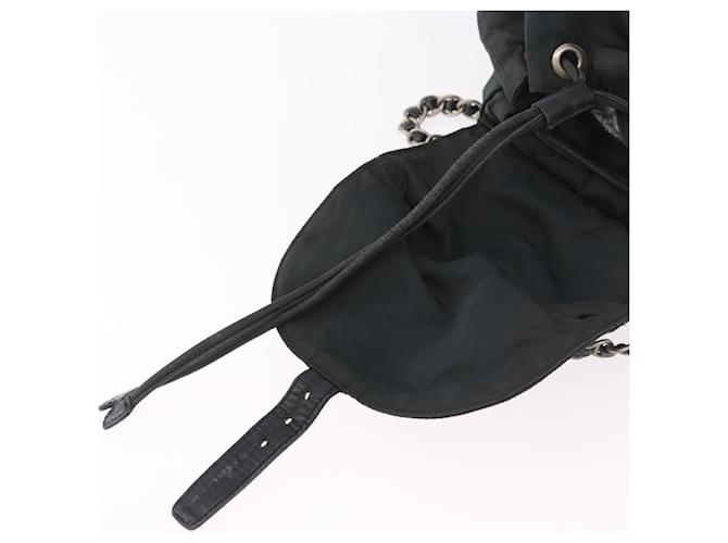 PRADA Chain Shoulder Backpack Nylon Green Silver - vista 19