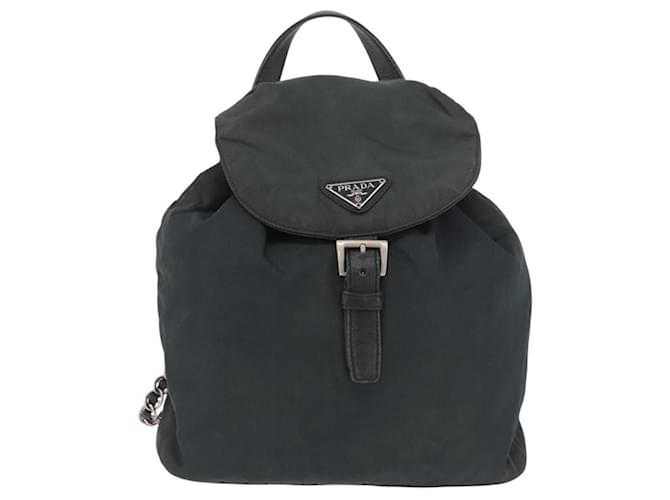 PRADA Chain Shoulder Backpack Nylon Green Silver - vista 2