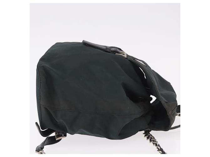PRADA Chain Shoulder Backpack Nylon Green Silver - vista 4
