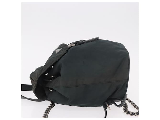 PRADA Chain Shoulder Backpack Nylon Green Silver - vista 5