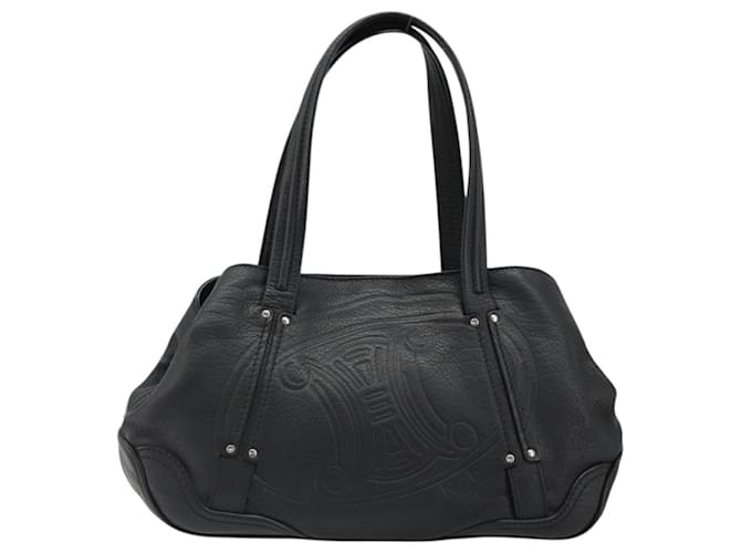 Céline CELINE Triomphe Hand Bag Leather Black Silver - vista 2