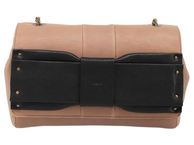 Chloé Chloe Chain June Shoulder Bag Leather Pink Gold - vista 2
