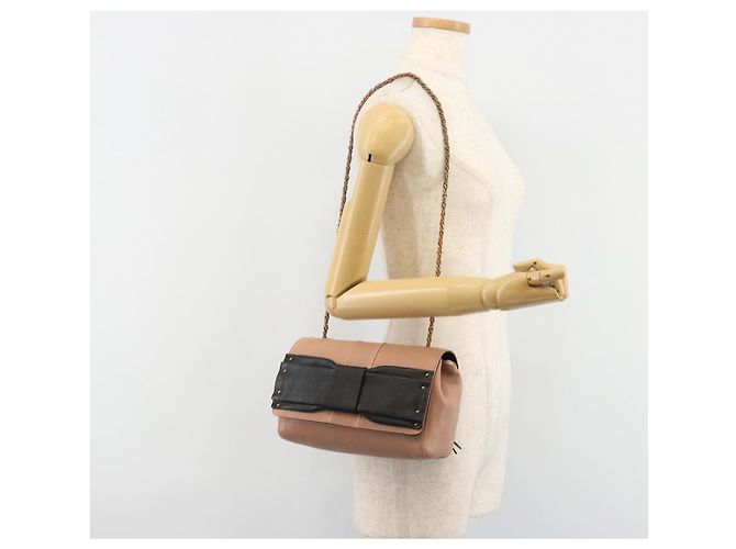 Chloé Chloe Chain June Shoulder Bag Leather Pink Gold - vista 23