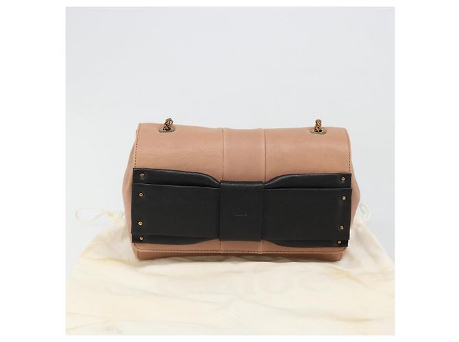 Chloé Chloe Chain June Shoulder Bag Leather Pink Gold - vista 24