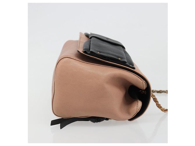 Chloé Chloe Chain June Shoulder Bag Leather Pink Gold - vista 4