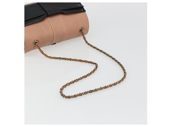 Chloé Chloe Chain June Shoulder Bag Leather Pink Gold - vista 7