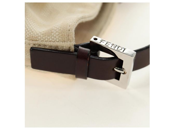FENDI Zucca Canvas Mamma Baguette Shoulder Bag Ivory Silver - vista 10