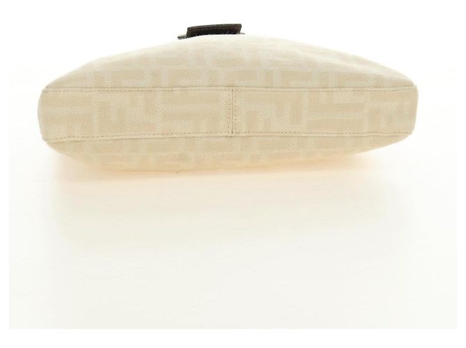 FENDI Zucca Canvas Mamma Baguette Shoulder Bag Ivory Silver - vista 12