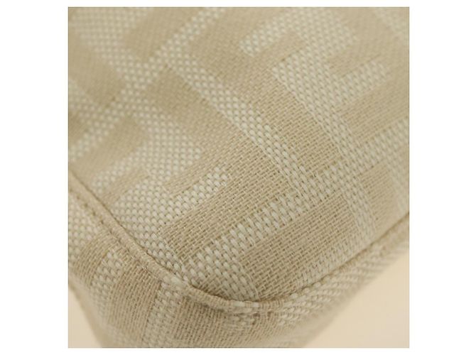 FENDI Zucca Canvas Mamma Baguette Shoulder Bag Ivory Silver - vista 13