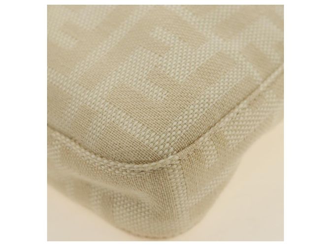 FENDI Zucca Canvas Mamma Baguette Shoulder Bag Ivory Silver - vista 14