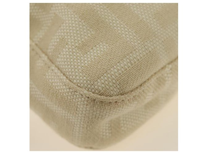 FENDI Zucca Canvas Mamma Baguette Shoulder Bag Ivory Silver - vista 15