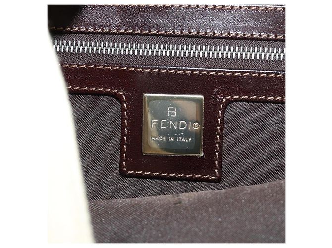 FENDI Zucca Canvas Mamma Baguette Shoulder Bag Ivory Silver - vista 22