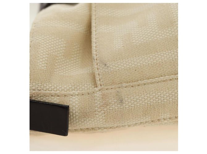 FENDI Zucca Canvas Mamma Baguette Shoulder Bag Ivory Silver - vista 5