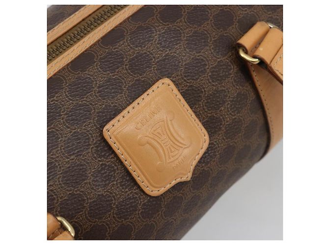 Céline CELINE Macadam Canvas Shoulder Bag PVC Leather Brown Gold - vista 14