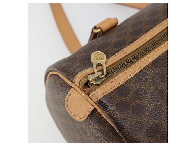 Céline CELINE Macadam Canvas Shoulder Bag PVC Leather Brown Gold - vista 15