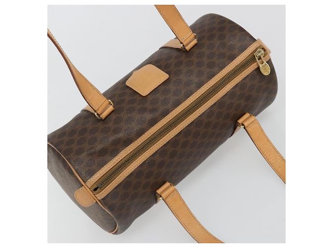 Céline CELINE Macadam Canvas Shoulder Bag PVC Leather Brown Gold - vista 6