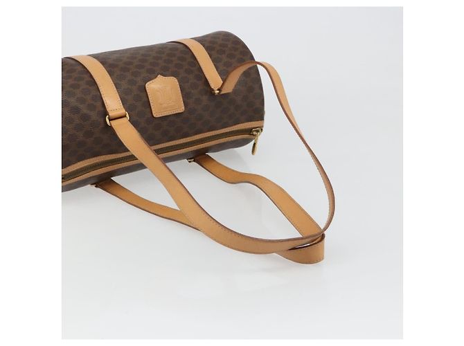 Céline CELINE Macadam Canvas Shoulder Bag PVC Leather Brown Gold - vista 7