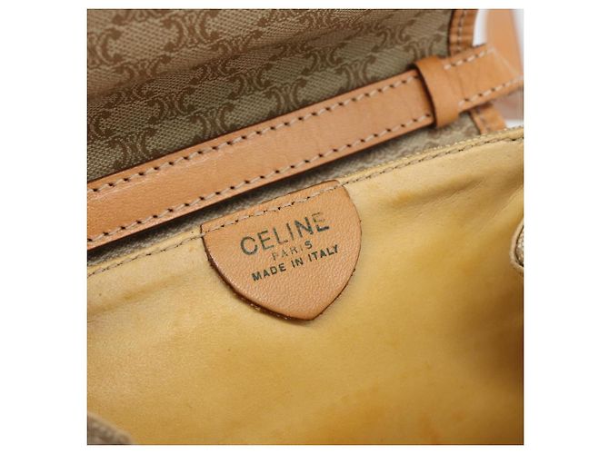 Céline CELINE Bolso de hombro de lona Macadam PVC Beige Dorado - vista 15