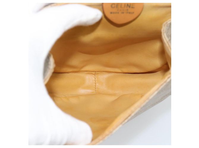 Céline CELINE Bolso de hombro de lona Macadam PVC Beige Dorado - vista 16
