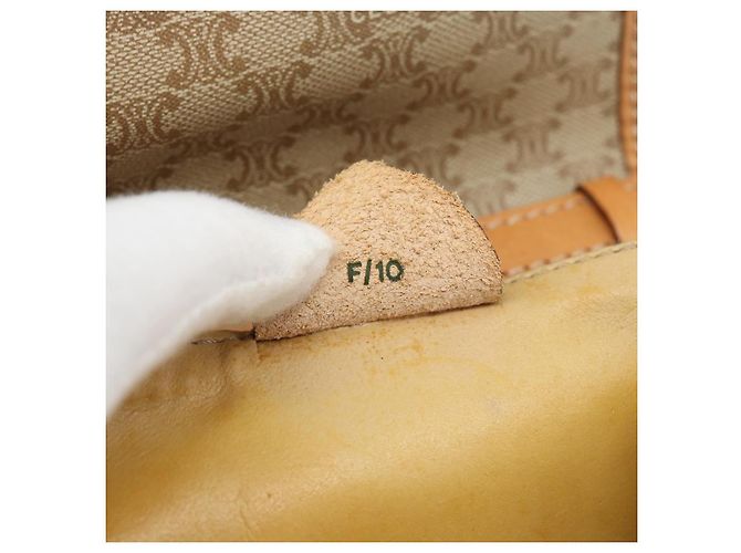 Céline CELINE Bolso de hombro de lona Macadam PVC Beige Dorado - vista 19