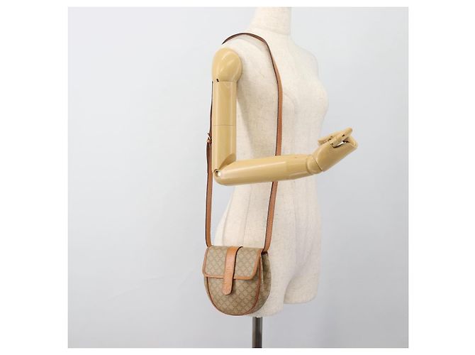 Céline CELINE Bolso de hombro de lona Macadam PVC Beige Dorado - vista 20