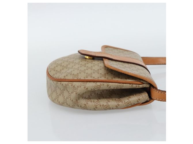 Céline CELINE Bolso de hombro de lona Macadam PVC Beige Dorado - vista 4