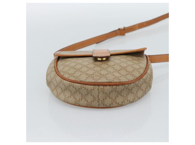 Céline CELINE Bolso de hombro de lona Macadam PVC Beige Dorado - vista 9