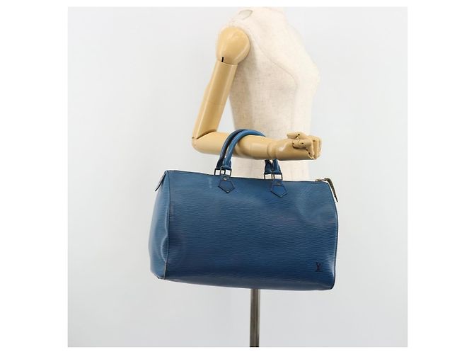 LOUIS VUITTON Epi Speedy 35 Hand Bag Toledo Blue M42995 LV - vista 22