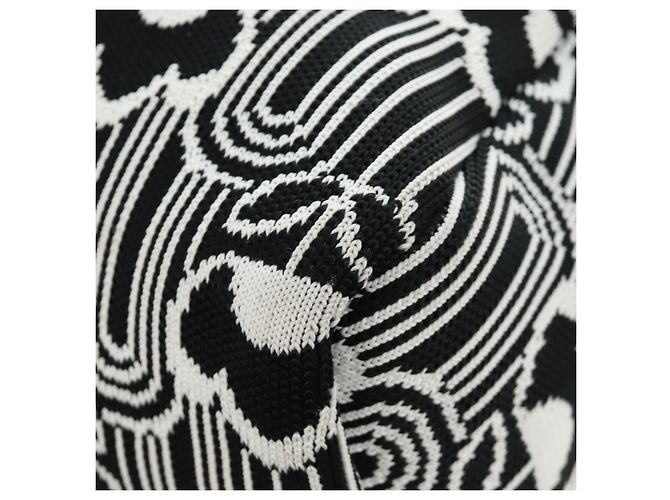 PRADA Shoney Jacquard Shoulder Bag Wool Black White Silver - vista 15
