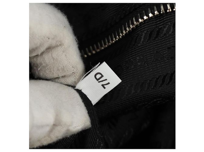 PRADA Shoney Jacquard Shoulder Bag Wool Black White Silver - vista 25