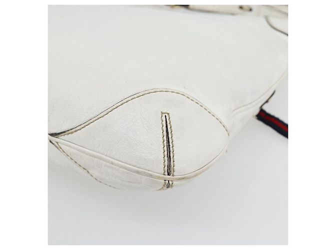 GUCCI Chain Shoulder Bag Leather White Gold 154392 - vista 15