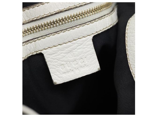 GUCCI Chain Shoulder Bag Leather White Gold 154392 - vista 19
