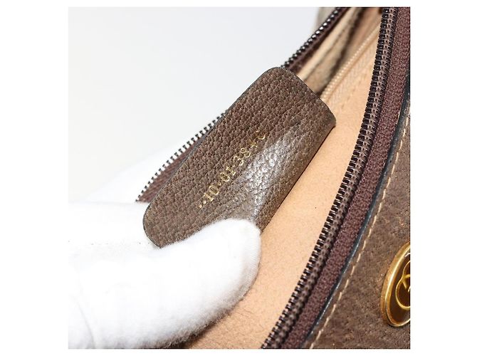 GUCCI GG Supreme Web Sherry Line Bag PVC Beige Gold 10 01 3840 - vista 12