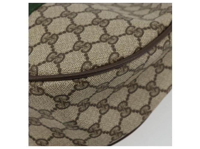 GUCCI GG Supreme Web Sherry Line Bag PVC Beige Gold 10 01 3840 - vista 14