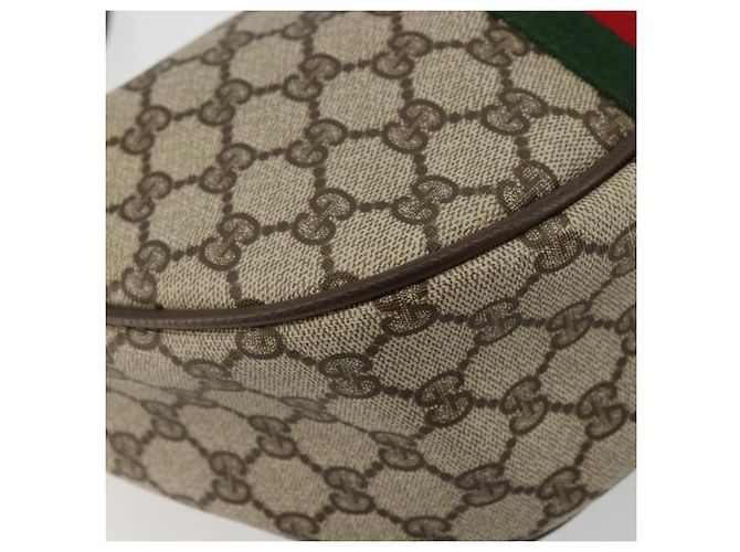 GUCCI GG Supreme Web Sherry Line Bag PVC Beige Gold 10 01 3840 - vista 15