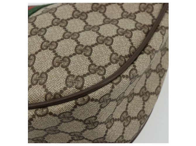 GUCCI GG Supreme Web Sherry Line Bag PVC Beige Gold 10 01 3840 - vista 16