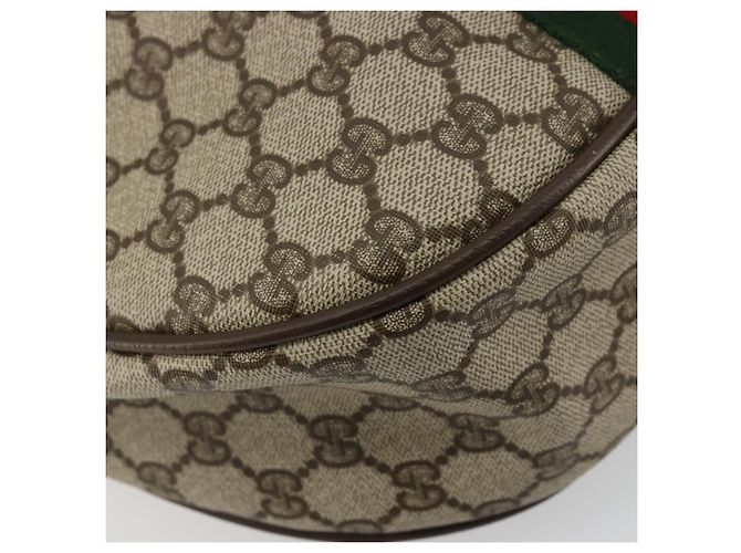 GUCCI GG Supreme Web Sherry Line Bag PVC Beige Gold 10 01 3840 - vista 17