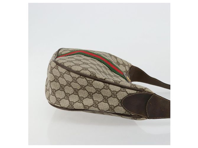 GUCCI GG Supreme Web Sherry Line Bag PVC Beige Gold 10 01 3840 - vista 3