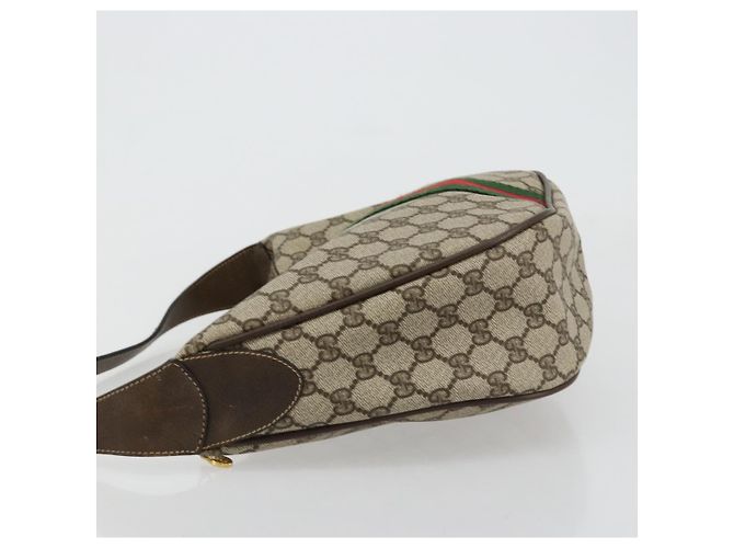 GUCCI GG Supreme Web Sherry Line Bag PVC Beige Gold 10 01 3840 - vista 4