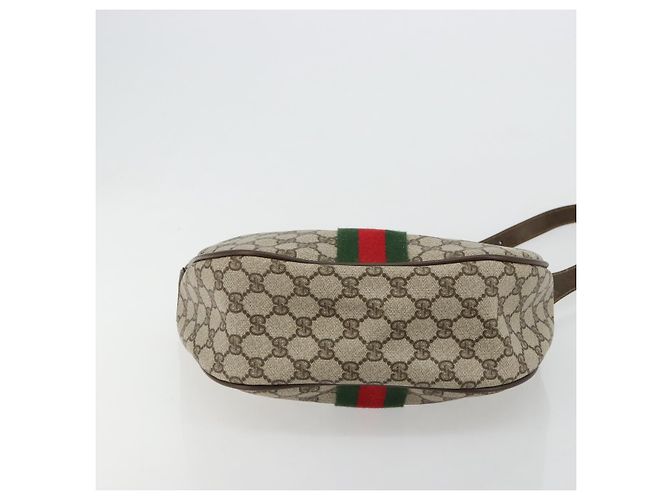 GUCCI GG Supreme Web Sherry Line Bag PVC Beige Gold 10 01 3840 - vista 5